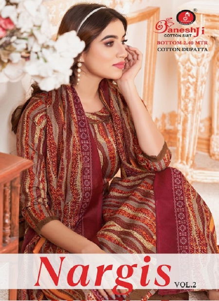 Nargis Vol 2 By Ganeshji Printed Indo Cotton Dress Material Wholesale Shop In Surat
 Catalog