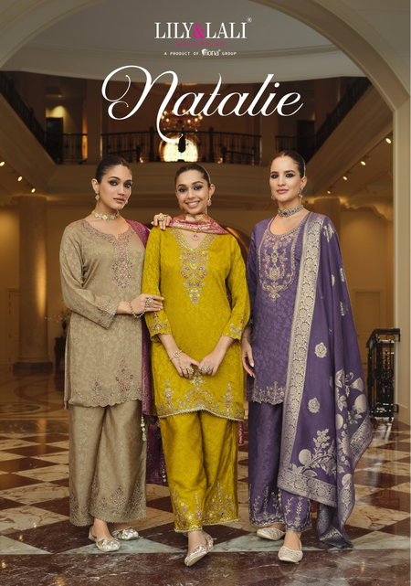 Natalie By Lily And Lali Chinon Silk Kurti With Bottom Dupatta Wholesale Price In Surat
