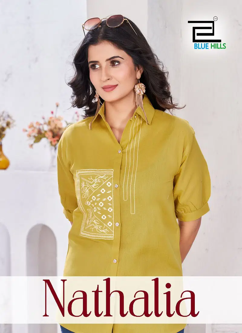 Nathalia By Blue Hills Cotton Flex Womens Shirt Exporters In India Catalog