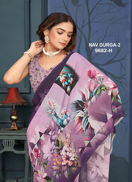 Nav Durga 2 9682 A To H Weightless Printed Saree Orders In India