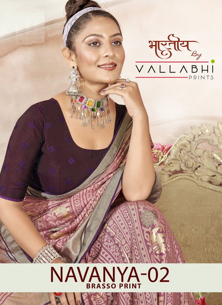 Navanya 02 By Vallabhi Printed Designer Brasso Sarees Wholesalers In Delhi
