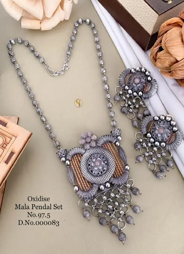 Navaratri Special Oxidise Mala Pendant Set Wholesale Shop In Surat
