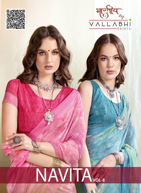 Navita Vol 8 By Vallabhi Georgette Designer Printed Saree Suppliers In India
