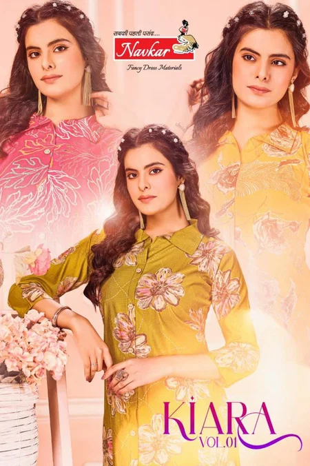 Kiara Vol 1 By Navkar Vatican Discharge Printed Kurti With Bottom Exporters In India
