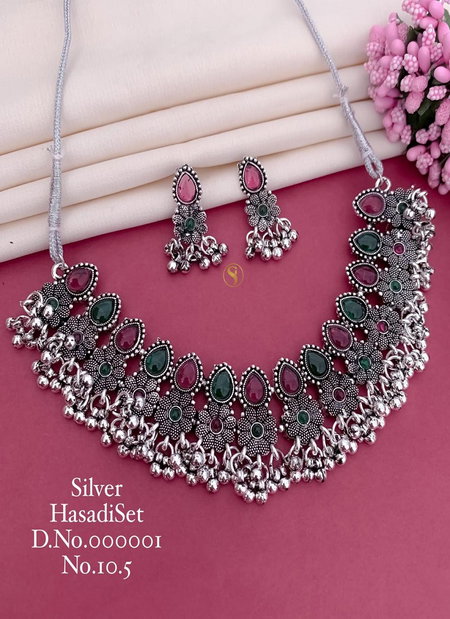 Navratri Special Oxidised Ornaments Silver Hasadi Set Wholesale Shop In Surat
