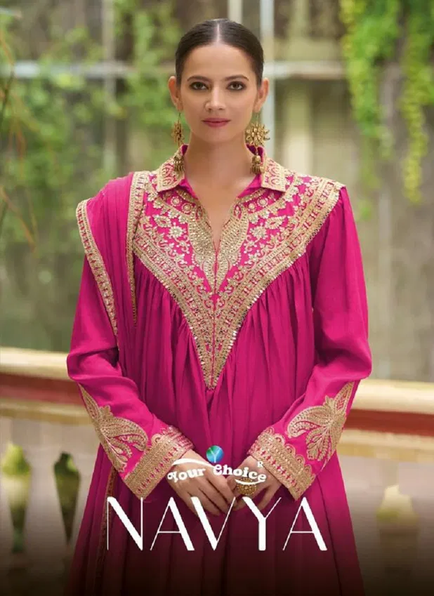 Navya By Your Choice Chinon Designer Readymade Suits Wholesale Shop In Surat