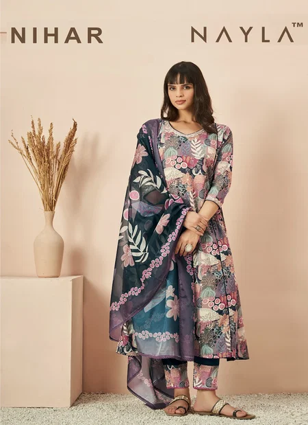 Nayla Nihar Cotton Printed Anarkali Kurti With Bottom Dupatta Wholesale Online
