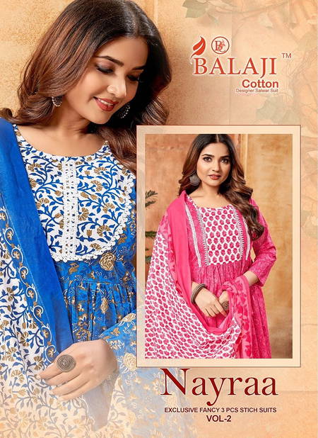 Nayraa Vol 2 By Balaji Naira Cut Cotton Kurti With Bottom Dupatta Wholesale Shop In Surat Catalog