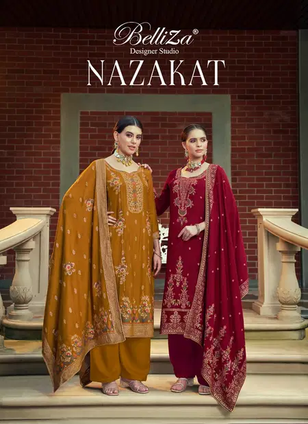 Nazakat By Belliza Viscose Pashmina Dress Material Wholesalers In Delhi