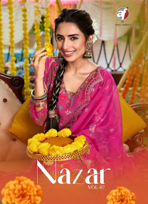 Nazar Vol 7 By Af Organza Digital Print Kurti Bottom With Dupatta Wholesale Shop In Surat
