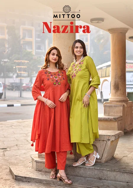 Nazira By Mittoo Mul Cotton Surat Kurti With Bottom with Dupatta