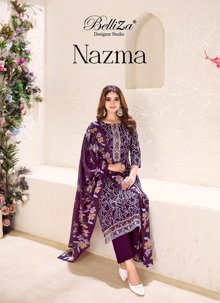 Nazma By Belliza Viscose Cotton Printed Dress Material Exporters In India