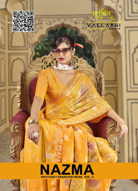Nazma Vol 3 By Vallabhi Swarosaki Work Brasso Sarees Wholesale Market In Surat
