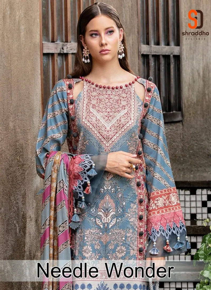 Needle Wonder Vol 1 By Shraddha Designer Lawn Cotton Printed Dress Material Orders In India Catalog