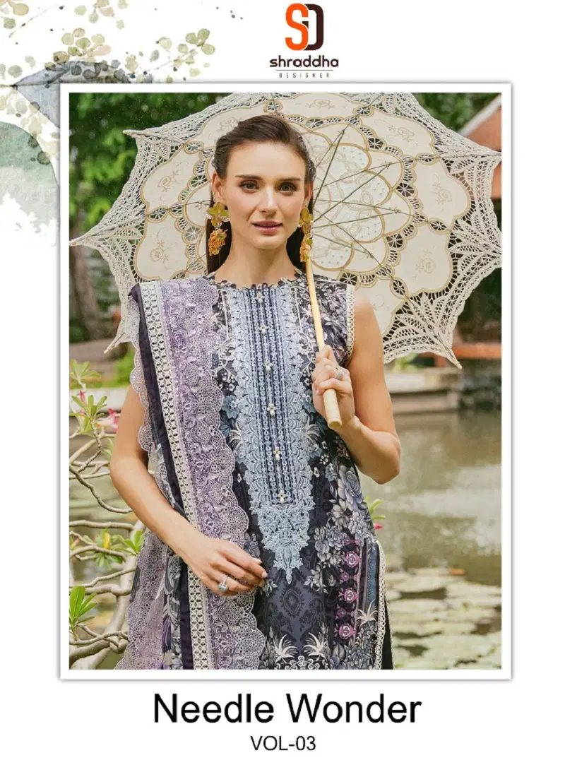 Needle Wonder Vol 3 By Shraddha Designer Cotton Dress Material Online Wholesale Catalog