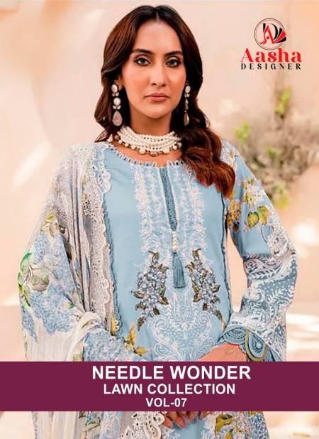 Needle Wonder Vol 7 By Aasha Heavy Embroidery Cotton Pakistani Suits Orders In India
