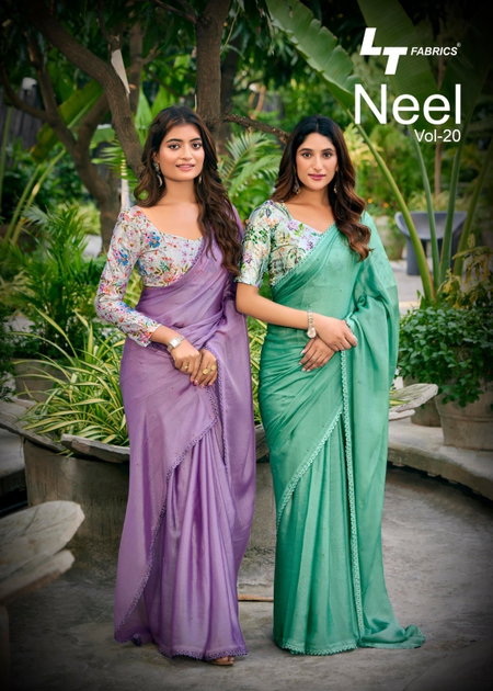 Neel Vol 20 By Kashvi Mono Satin Swarovski Designer Saree Suppliers In India