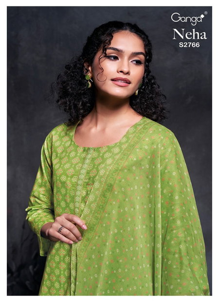 Neha 2766 By Ganga Digital Printed Premium Cotton Dress Material Wholesale Price In Surat