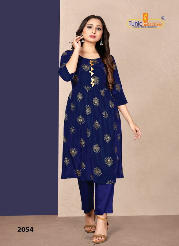 NEHA NEW PINCH Fancy Designer Ethnic Wear rayon foil Print Kurti With Bottom Collection