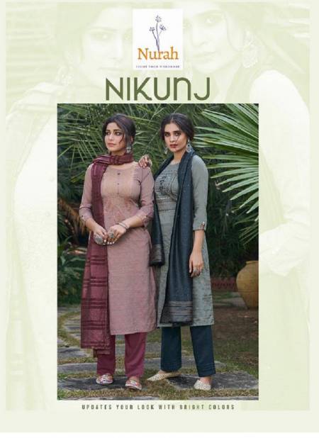 NEHA NIKUNJ Latest Designer Fancy Casual Wear Chinnon Stripe Silk With embroidery Work Readymade Salwar suit Collection Catalog