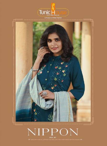 NEHA NIPPON VOL-3 Latest Designer Fancy Festive Wear Chinon Stripe With Embroidery Work Readymade Salwar Suit Collection Catalog
