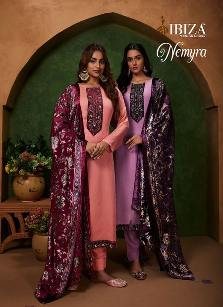 Nemyra By Ibiza Morcco Silk Jacquard Designer Salwar Kameez Wholesale Price In Surat	 Catalog