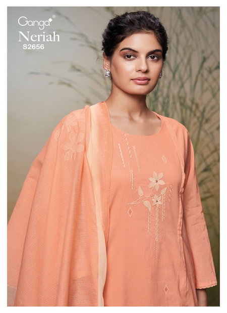 Neriah 2656 By Ganga Embroidery Printed Premium Cotton Dress Material Wholesale Shop in Surat