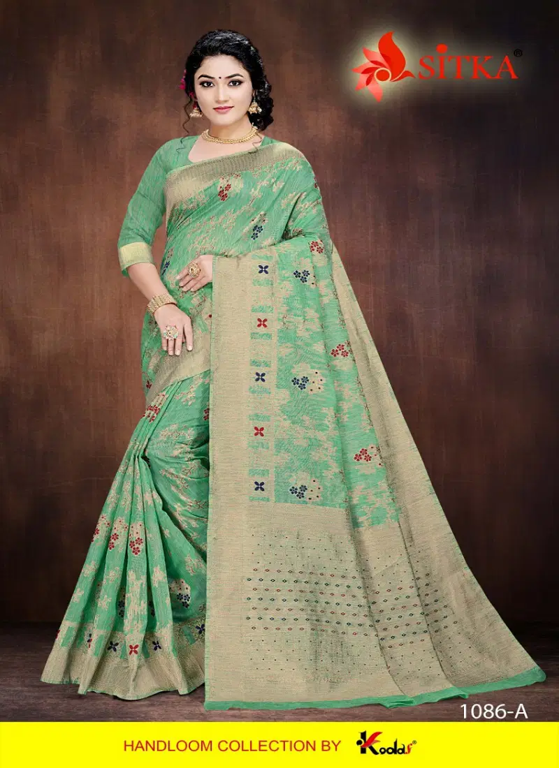 New Girl 1086 Latest Designer Party Wear Festive Wear Handloom Cotton Silk Saree Collection