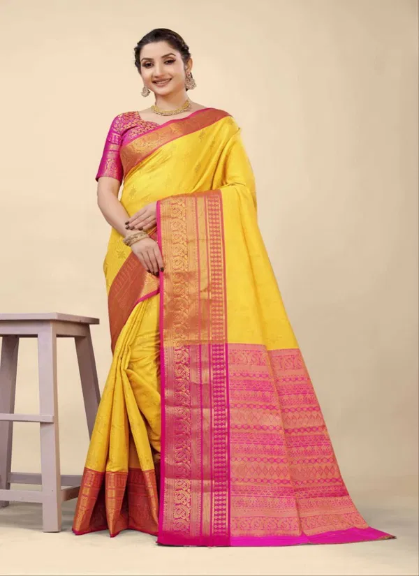 MS New Gola Tissue 2 Weaving Silk Sarees Catalog