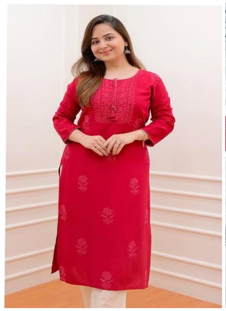 Nifty By Tdg Heavy Rayon Cotton Kurti With Bottom Catalog