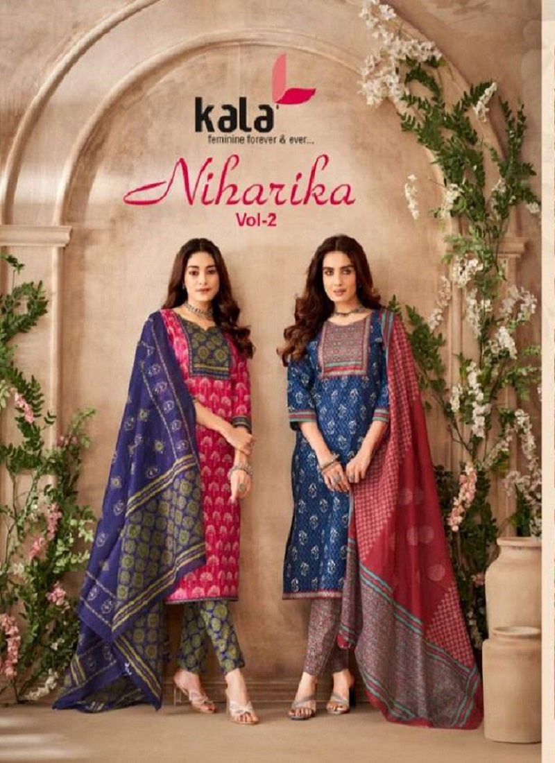 Niharika Vol 2 By Kala Printed Pure Cotton Dress Material Wholesale Market In Surat Catalog