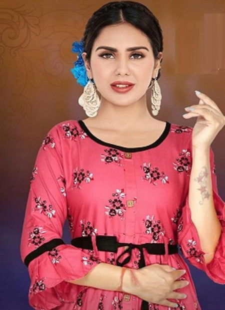 Nikhaar 5 Latest Designer Fancy Ethnic Wear Pure Rayon Printed Anarkali Kurtis Collection
 Catalog