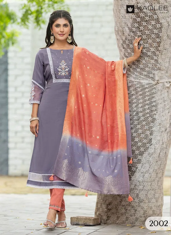 Nimaya By Kadlee Shimmer Designer Kurti With Bottom Dupatta Wholesale Shop In Surat
