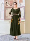 Nirja Vol 2 By Wooglee Designer Rayon Embroidered Long Kurtis Wholesale Price In Surat
