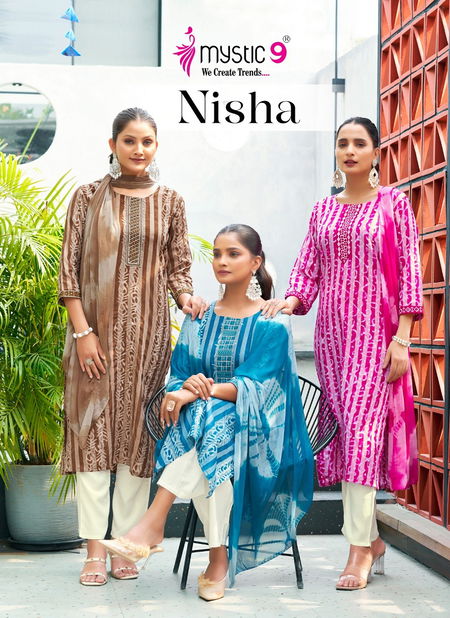 Nisha Vol 3 By Mystic 9 Cotton Dobby Kurti With Bottom Dupatta Suppliers In India Catalog