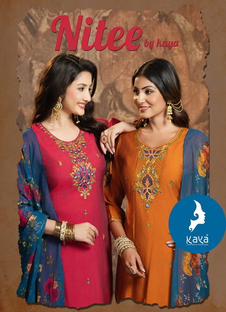 Nitee By Kaya Roman Kurti With Bottom Dupatta Wholesale Shop In Surat
