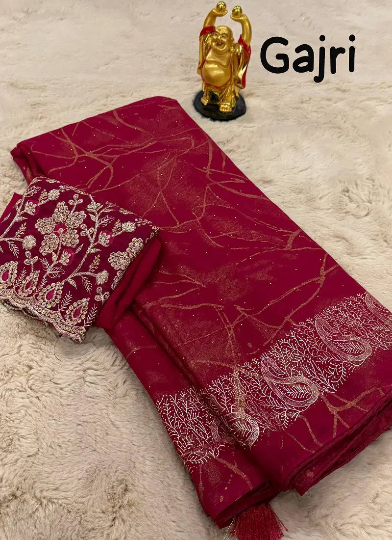 Nitya kesari Georgette Party Wear Saree Wholesale Shop In Surat