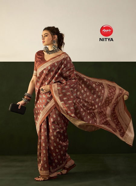 Nitya Silk 12 By Apple Daily Wear Printed Bhagalpuri Silk Sarees Wholesale Price In Sarees
 Catalog