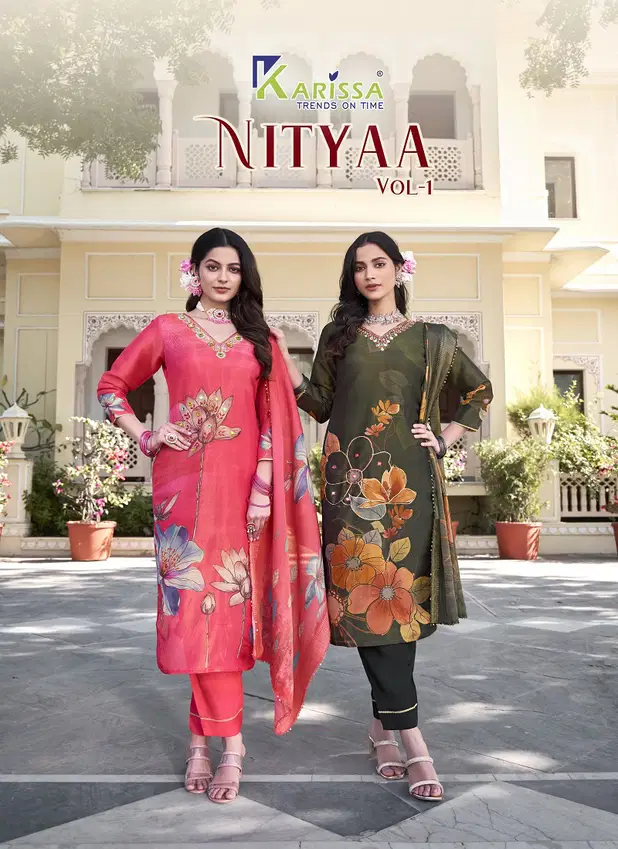 Nityaa Vol 1 By Karissa Viscose Kurti With Bottom Dupatta Online Wholesale