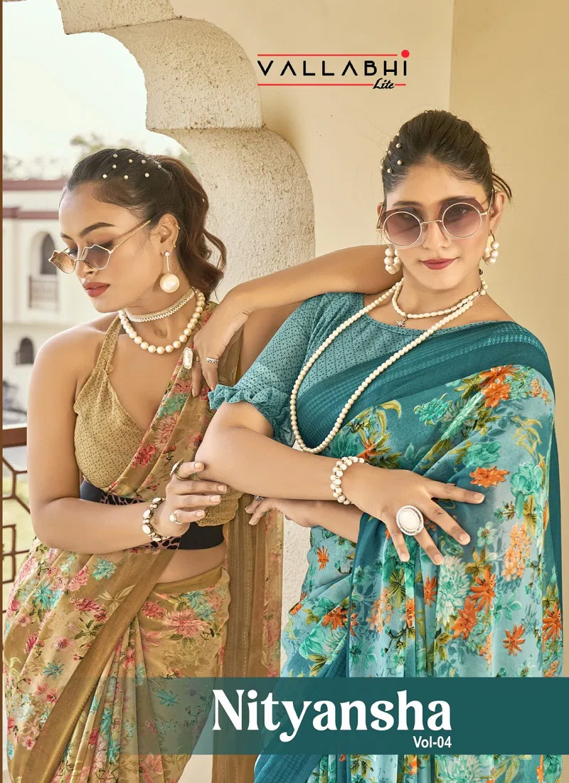 Nityansha Vol 4 By Vallabhi Georgette Printed Sarees Exporters In India