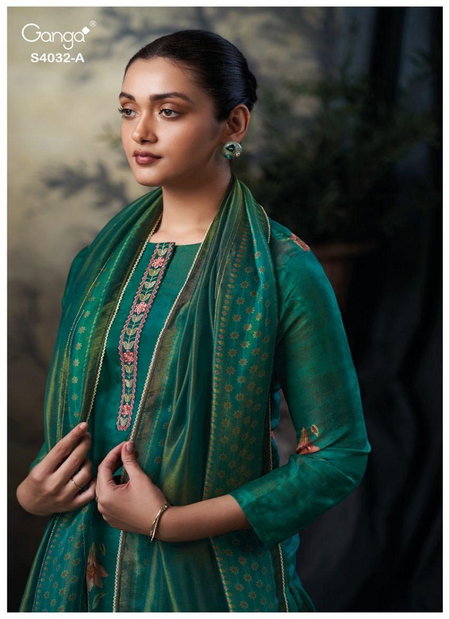 Nivetya 4032 By Ganga Bemberg Silk Wholesale Designer Salwar Suits Suppliers In Mumbai