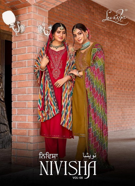 Nivisha Vol 8 By Levisha Rayon Embroidery Dress Material Wholesale Shop In Surat
