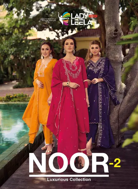 Noor 2 By Lady Leela Handwork Designer Kurti With Bottom Dupatta Wholesale Online
 Catalog