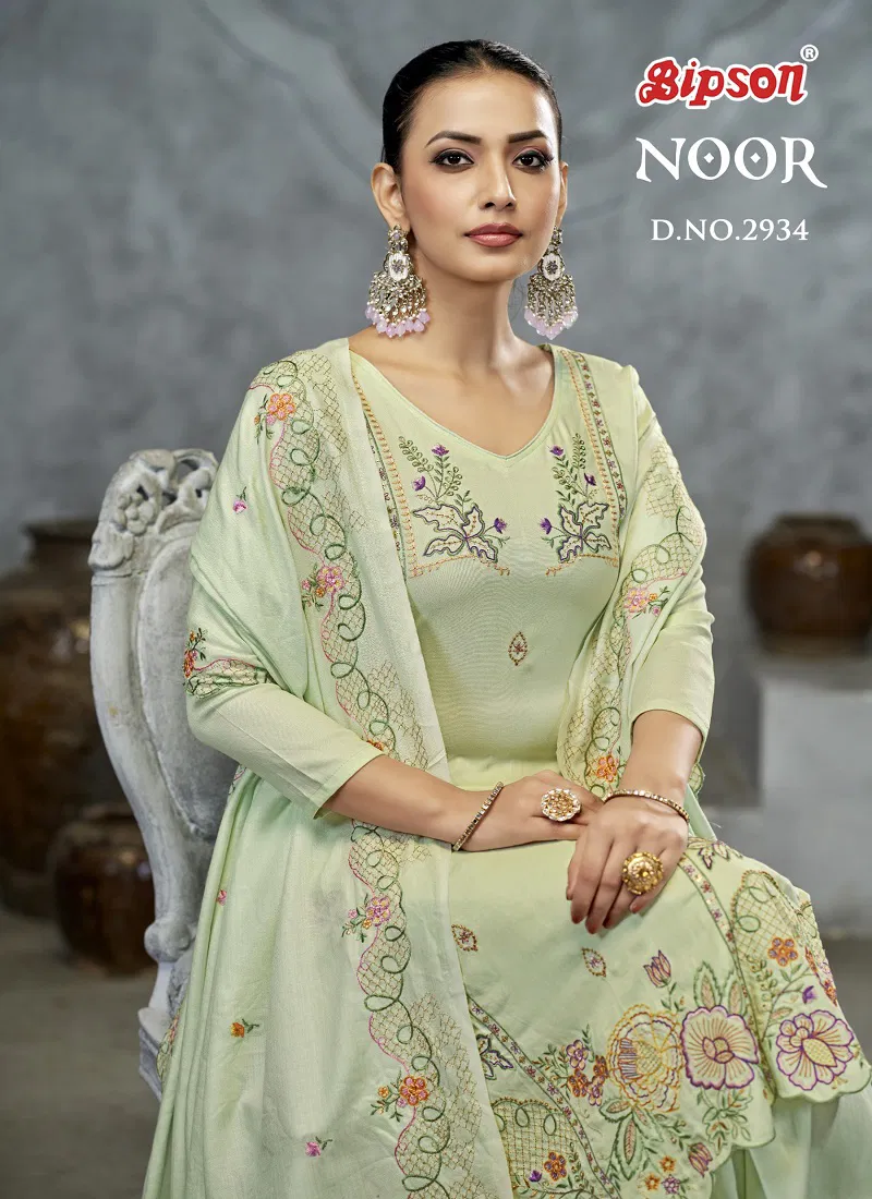 Noor 2934 By Bipson Viscose Pashmina Dress Material Wholesale Price In Surat