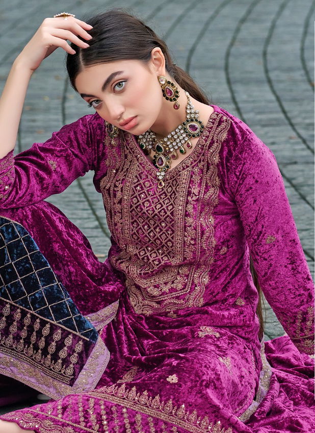 Noor By Shraddha Winter Wear Velvet Designer Pakistani Suits Wholesale Online
