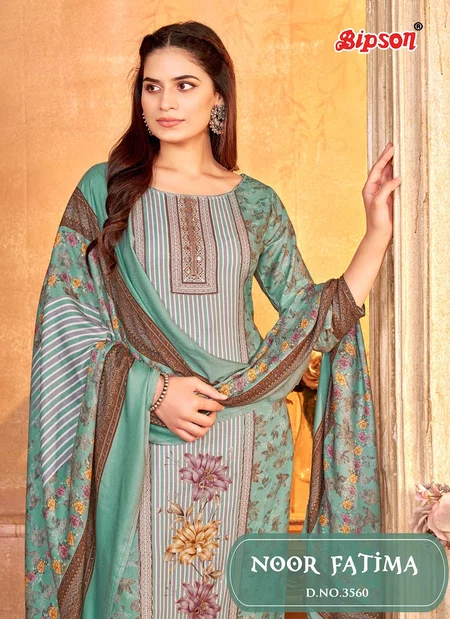 Noor Fatima 3560 By Bipson Viscose Pashmina Dress Material Exporters In India