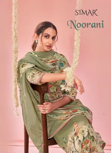 Noorani By Glossy Viscose Muslin Printed Dress Material Exporters In India

