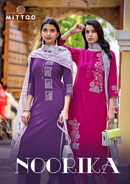 Noorika By Mittoo Rayon Kurti With Bottom Dupatta
