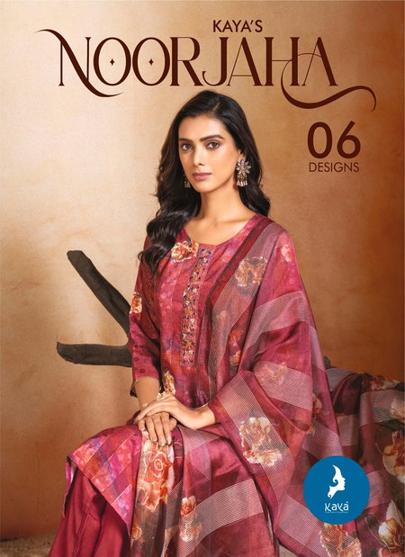 Noorjaha By Kaya Muslin Digital Jacquard Readymade Suits Wholesale Price In Surat