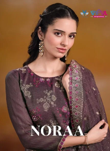 Noraa By Vipul Organza Chiffon Salwar Kameez Wholesale Clothing Distributors In India